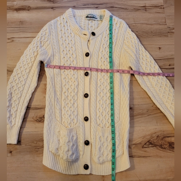Aran Crafts Cream Cable Knit Cardigan - Picture 4 of 4